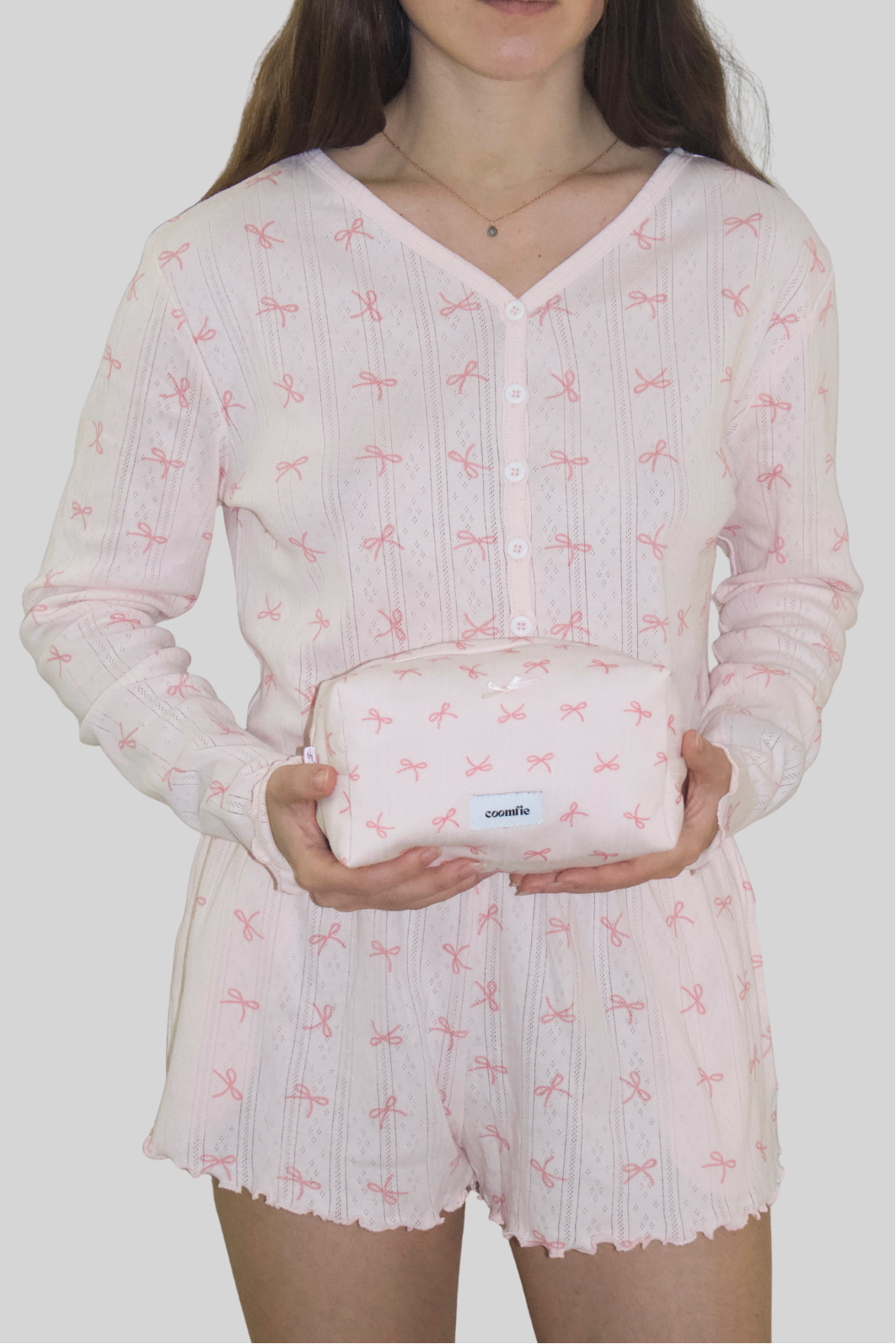 Pink Bow makeup pouch