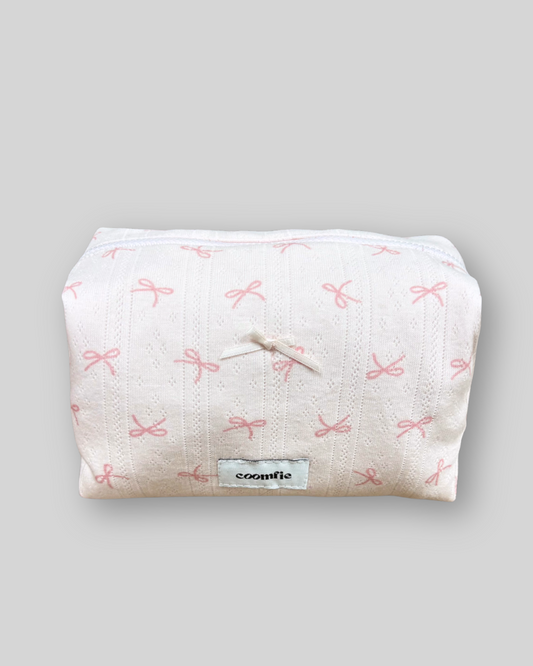 Pink Bow makeup pouch