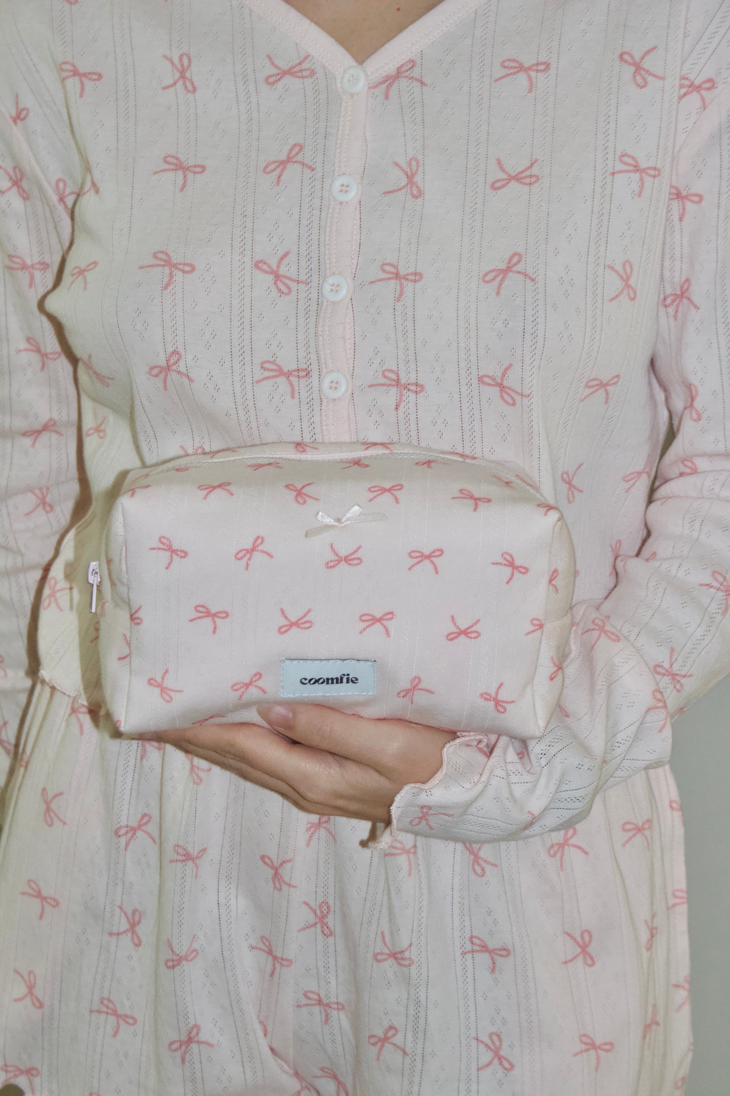 Pink Bow makeup pouch